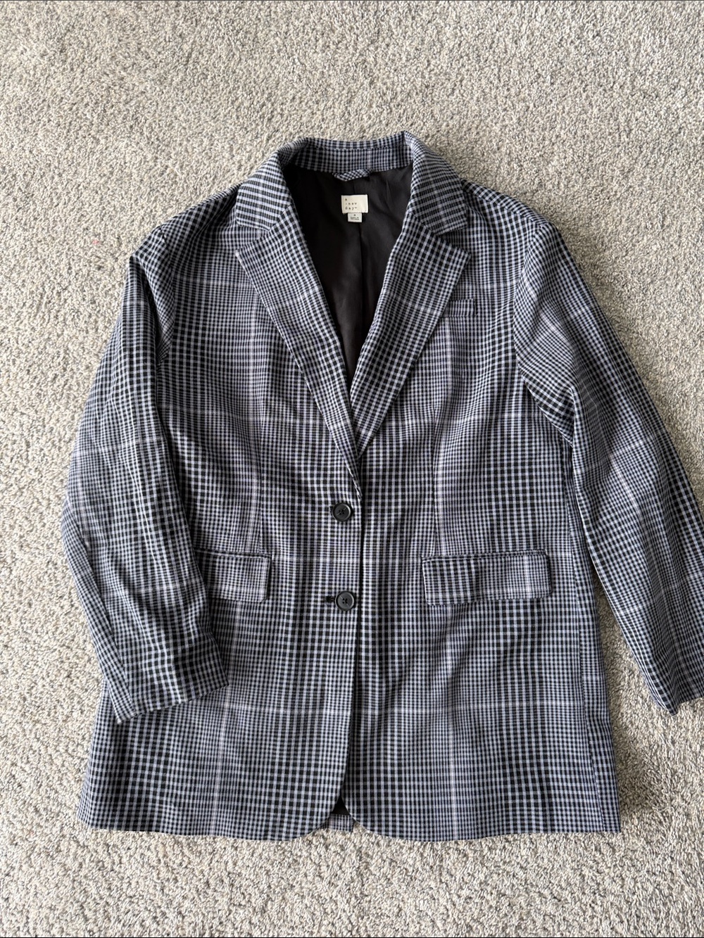 a new day Black and Gray Windowpane Women's Blazer